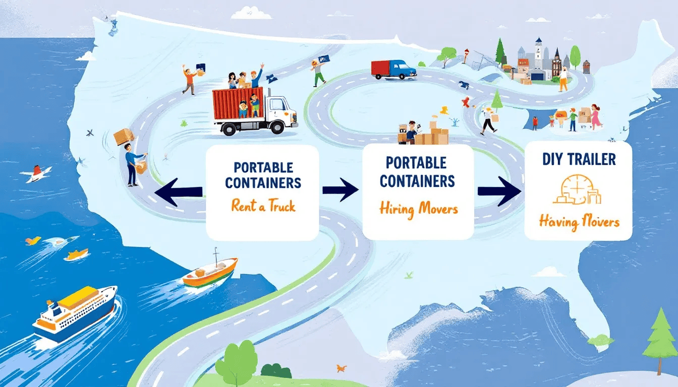 A comparison chart of cost-effective moving solutions for long distance moves.